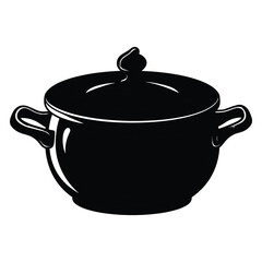 Cauldron silhouette vector.