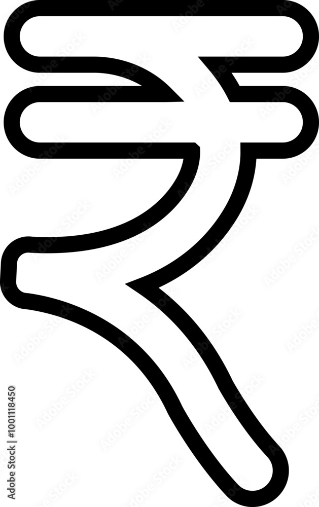 Aufkleber rupee currency icon. simple design in linear style vector for business and banking needs isolated on