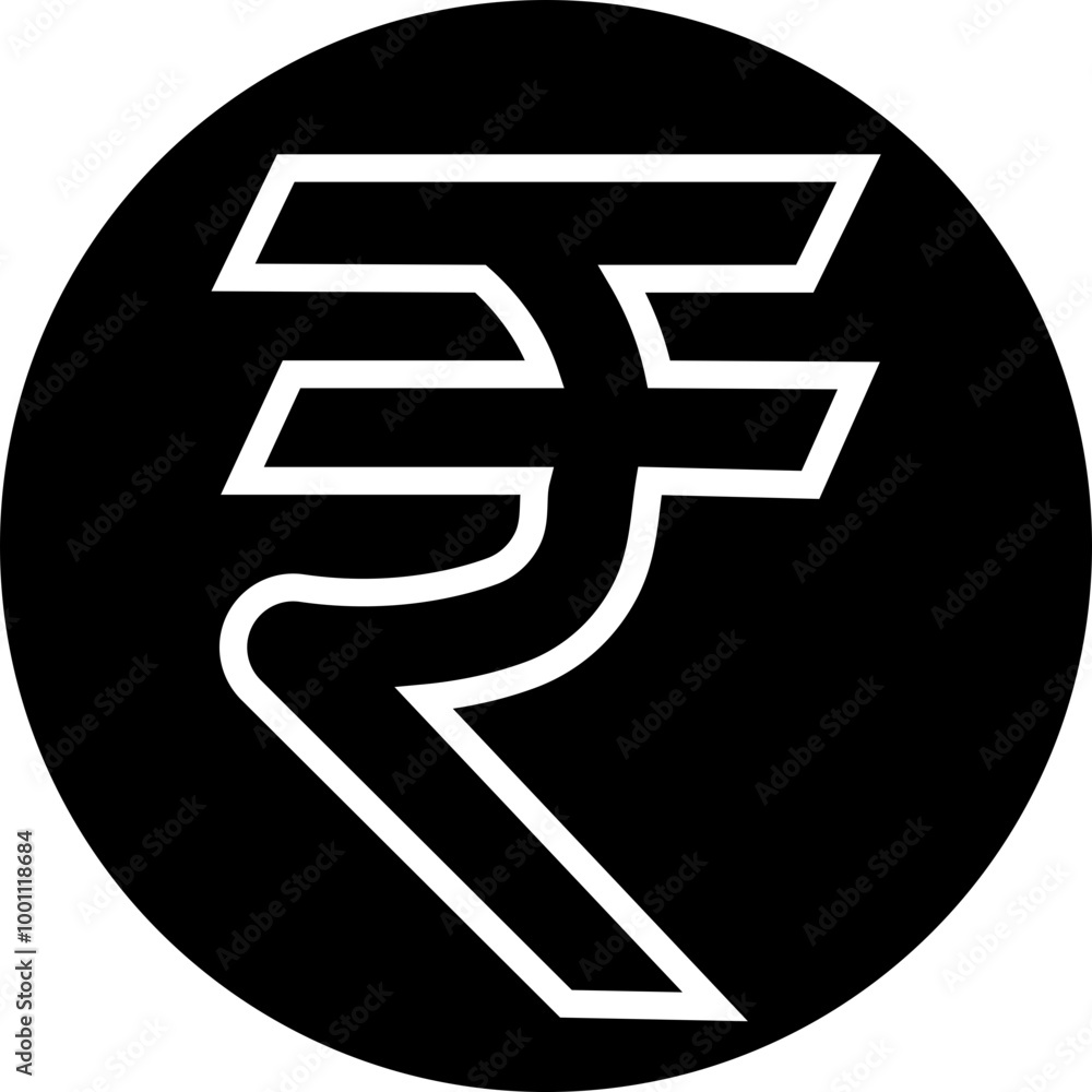 Aufkleber rupee currency icon. simple design in linear style vector for business and banking needs isolated on