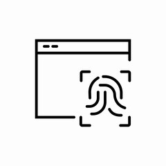 fingerprint web page icon sign vector