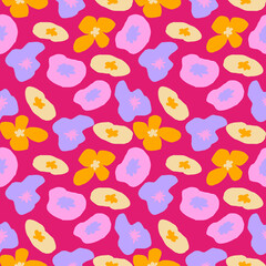 Flower seamless pattern  Hand draw Abstract flower Hand draw repeat design pattern for textile Abstract flower