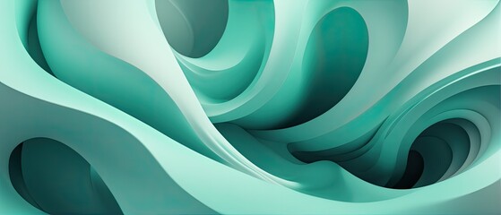 Abstract Teal Swirls