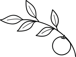Nature's Touch Small Branch with Lemon Vector Graphic for Organic Themes
