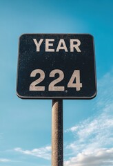 Year 224 sign against blue sky
