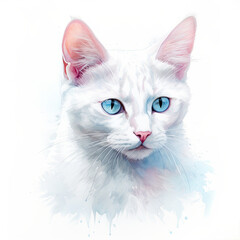 Pastel watercolor with very few splash Burmilla painting