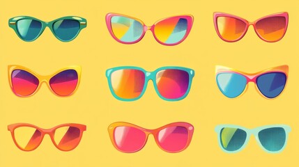 Colorful Sunglasses Display