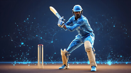 Ultimate Cricket Game with Action Player & Blue Lights – A Thrilling Experience