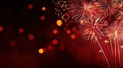 Obraz premium Vibrant Red Fireworks to Celebrate Special Occasions