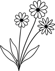 Vibrant Daisy Lavender Bouquet Vector Illustration for Your Designs
