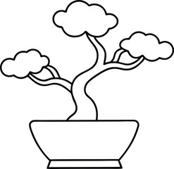 Artistic Pot Bonsai Vector Design Perfect for Nature Lovers
