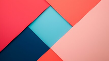 Colorful geometric paper sheets arranged in a modern design, white isolate background.