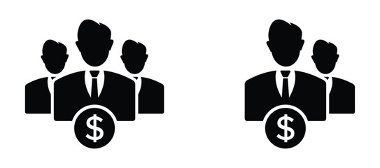 Investors vector icons. Financial Investor sign.  Businessman investor signs. Business group icons