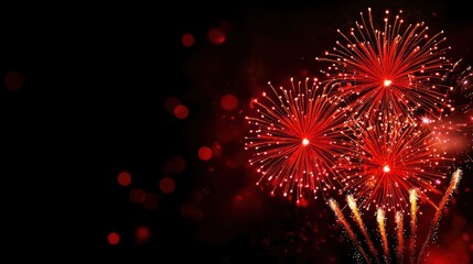 Happy New Year Celebration with Fireworks Display