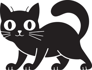 A Black cat silhouette vector style illustration