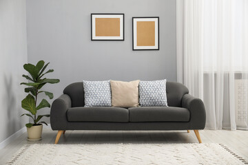 Comfortable couch in living room. Interior design