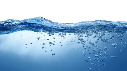 Calm Water Surface with Bubbles in Clear Background