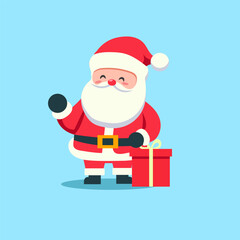 Classic Santa Claus Vector with Adorable Gift Boxes for elements, sticker and clipart