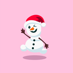 set of collection cute snowman in christmas for elements, clipart and sticker
