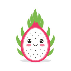 Obraz premium Dragon Fruit Cute Cartoon Fresh Animation Kawaii Healthy Character 