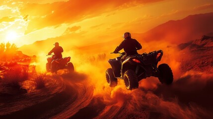 Thrilling ATV Adventure at Sunset