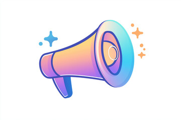 Megaphone icon gradient color vectors
