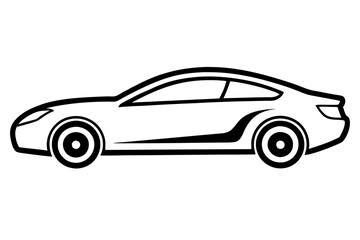 A car white black logo icon vector illustration.
