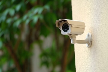 Security Camera Mounted on a Wall
