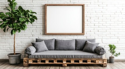 Modern Minimalist Living Room with Pallet Couch