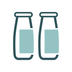 Drinkable yoghurt bottle vector icon