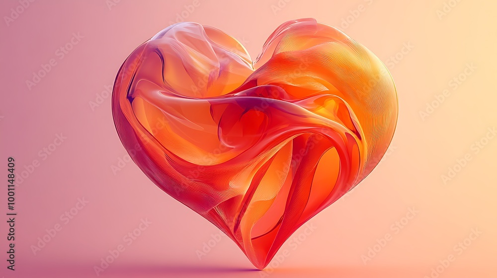 Canvas Prints Abstract Heart of Red and Orange