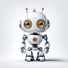 Illustration of robot on white background.