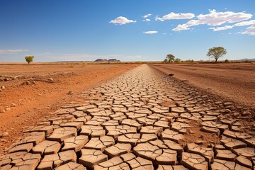 Fototapeta premium drought. cracked ground