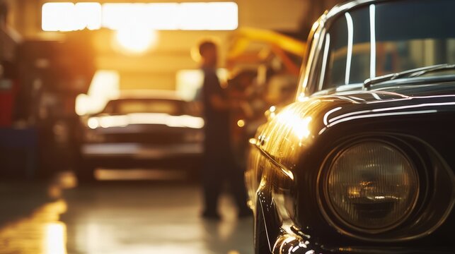 Fototapeta Vintage Car Workshop