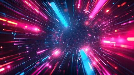 Naklejka premium Futuristic Abstract Background with Neon Lights