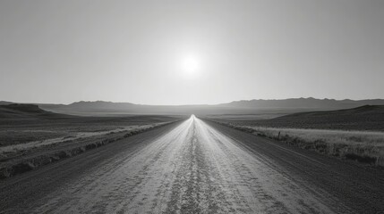 Fototapeta premium Road Leading into Horizon Under Clear Sky