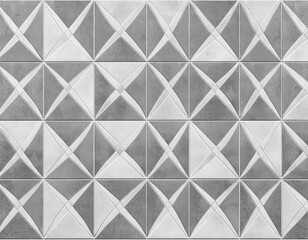 Gray white traditional motif tiles texture background banner panorama - Vintage retro cement tile with triangular square pattern
