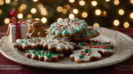 Fototapeta premium christmas gingerbread cookies on the table