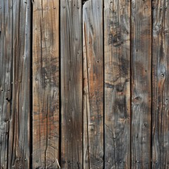 Naklejka premium A vintage wooden garden shed, composed of weathered planks with deep grain patterns