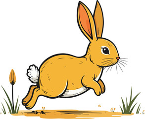 Yellow Rabbit Illustration