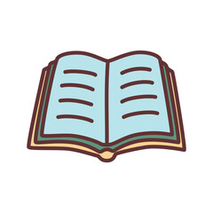 Doodle book icon hand drawn in a modern minimalistic style. Knowledge and education symbol. PNG isolated on transparent background and vector illustration