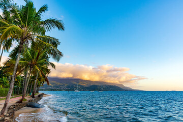 The seafront of the city of Ilhabela on the northern coast of the state of Sao Paulo
