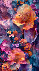 Obraz premium Colorful 3D natureinspired journal in a beautiful composition, top view, representing the harmony of nature and creativity, digital tone, vivid