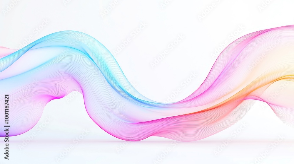 Poster vibrant abstract wave design, a dynamic blend of colors flows seamlessly, creating an energetic and 