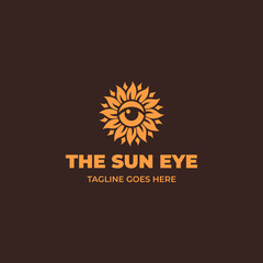 Modern sun eye logo design vector illustration perfect for business, company or your brand