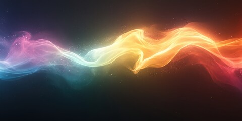 Obraz premium Vertical colorful electric line on black background with high contrast lighting