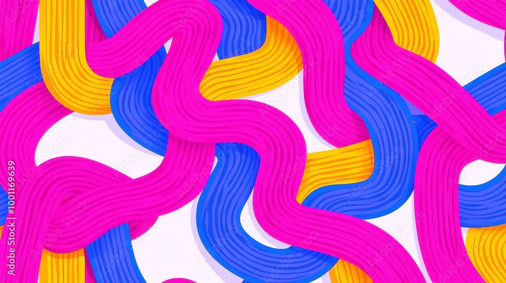 Poster colorful abstract maze pattern, vibrant and intricate design featuring a repeated line maze, perfect