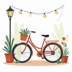 Vintage Bicycle with Plants
