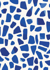 Abstract Blue Floral Pattern