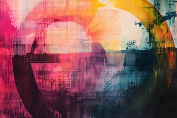 Naklejka premium Abstract art with bold colors and brushstrokes.