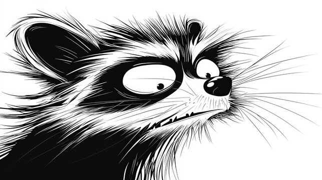 recommend clip art: Anxious Raccoon: A Whimsical Cartoon Encounter. Generative AI